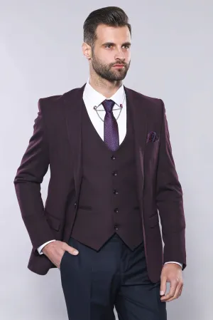 15432 Burgundy Vest and Blazer Set