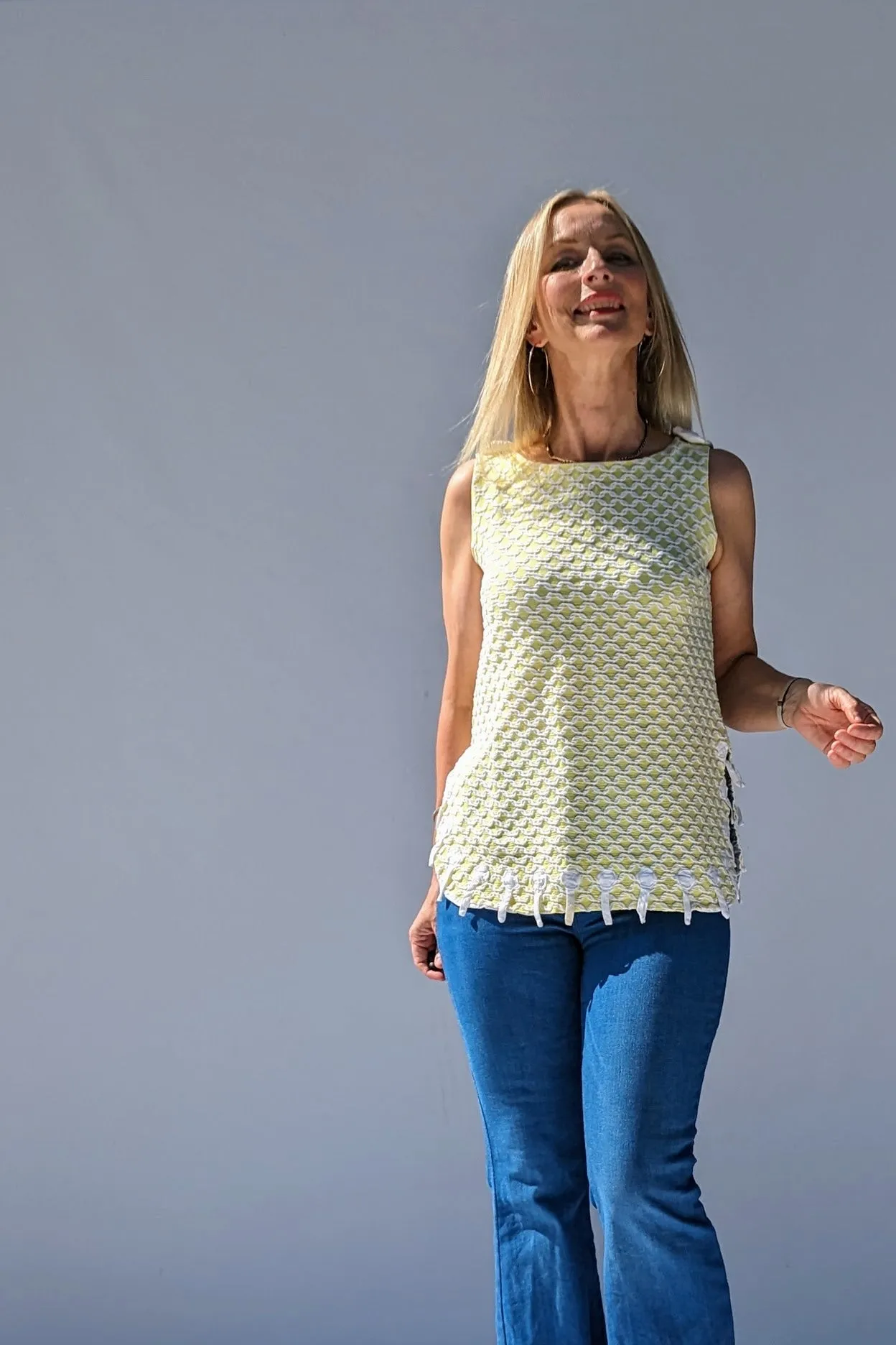 1960s Vintage Harrods Yellow Summer Top