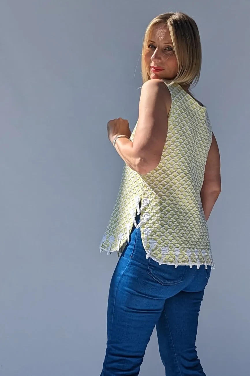 1960s Vintage Harrods Yellow Summer Top