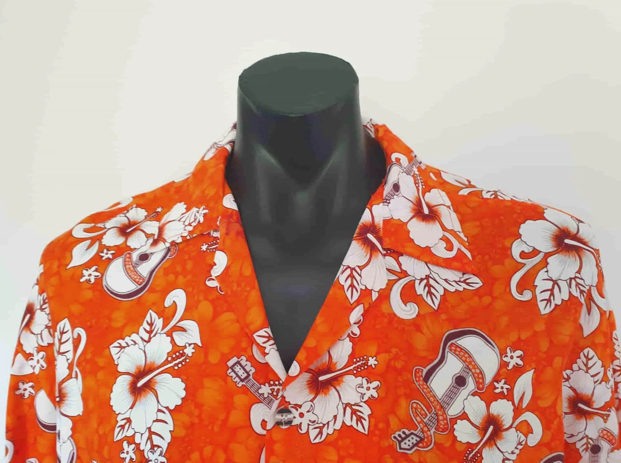 1980s Bright Orange Hawaiian Shirt - XL