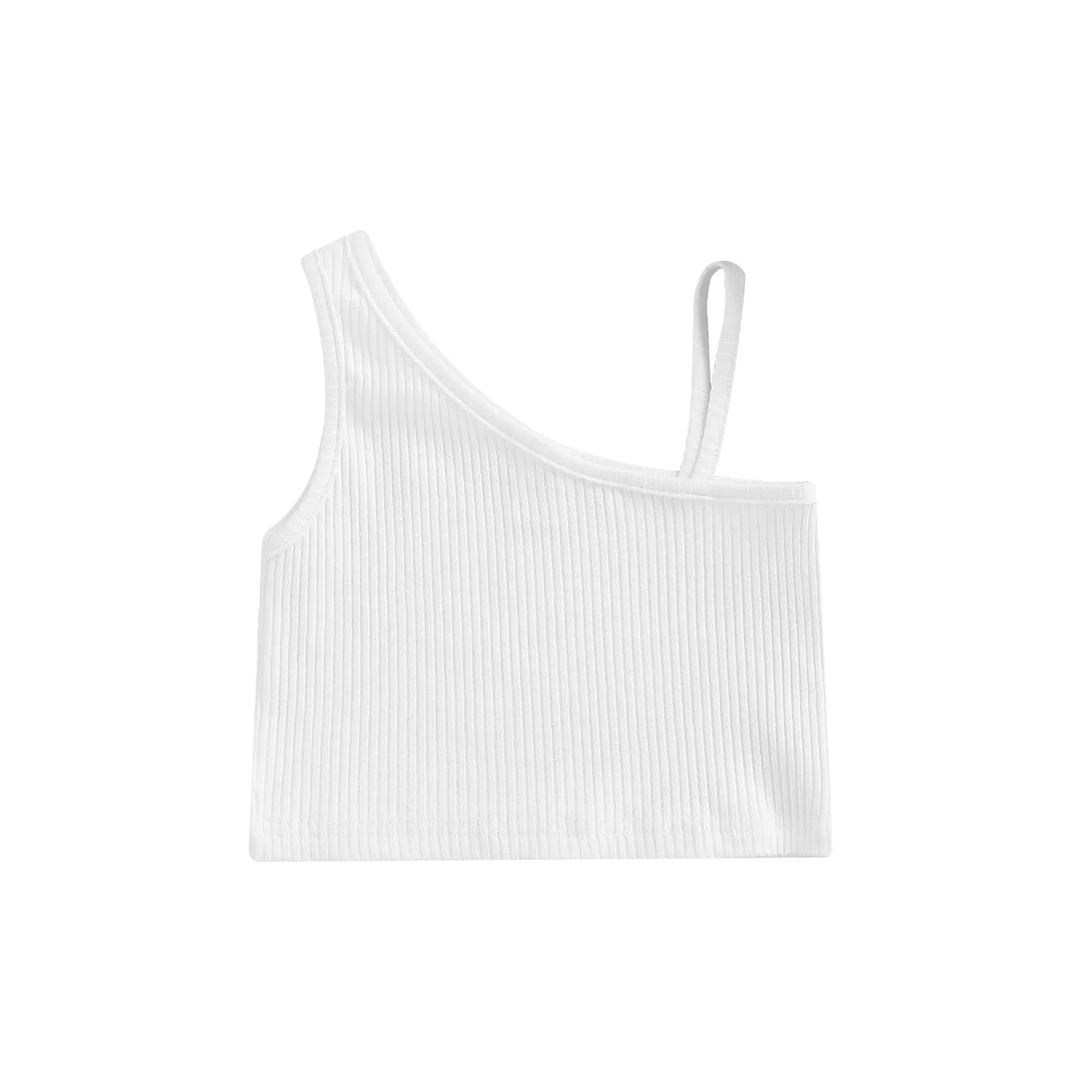 2-8Y Fashion Toddler Baby Girls Clothes Summer Solid Color Rib Sleeveless Strap Tank Tops Casual Children Vest Top