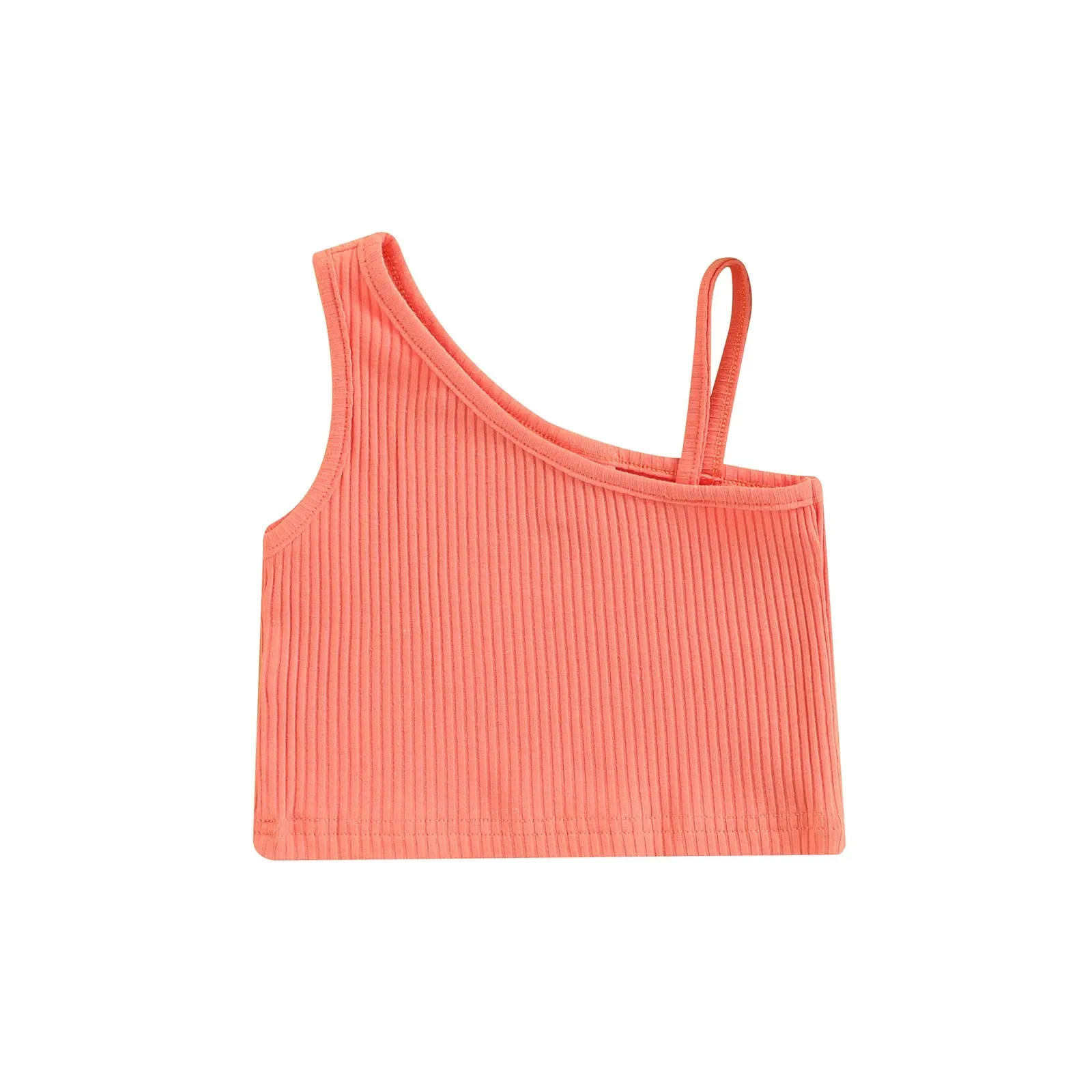 2-8Y Fashion Toddler Baby Girls Clothes Summer Solid Color Rib Sleeveless Strap Tank Tops Casual Children Vest Top