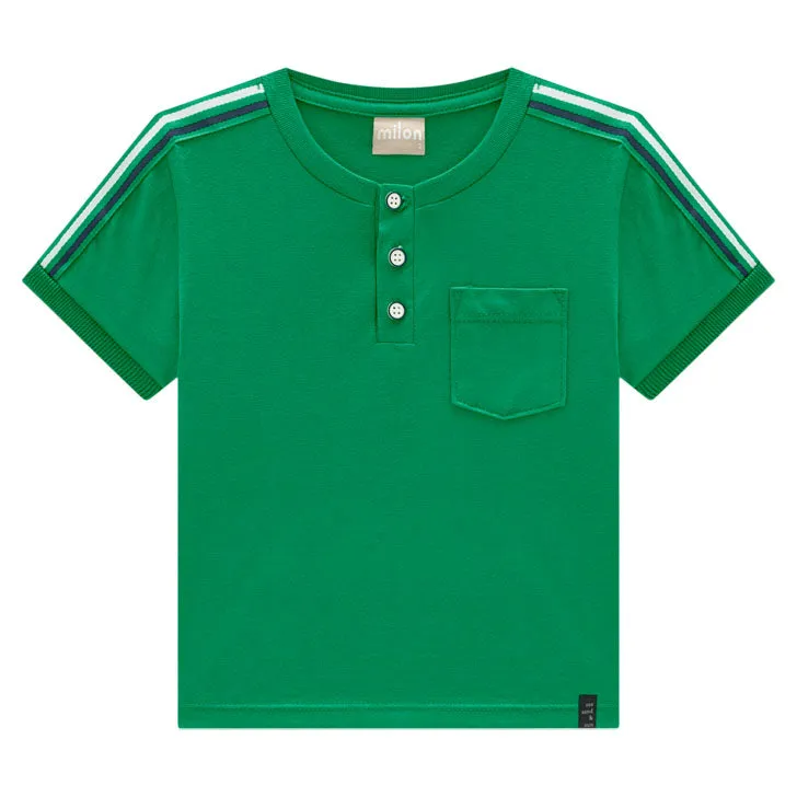 2 Piece Boys S/S Henley Shirt & Shorts