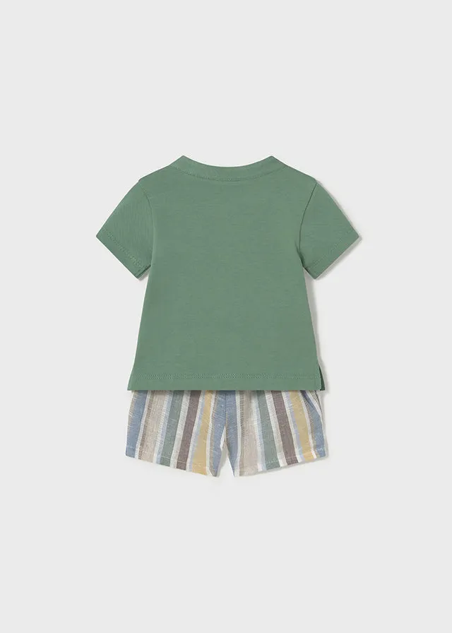 2 Piece Boys S/S Henley Top & Shorts