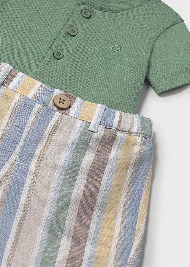 2 Piece Boys S/S Henley Top & Shorts
