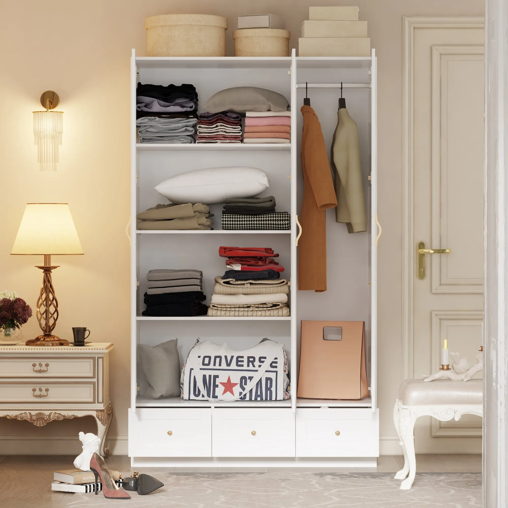 3-Door 3-Drawer Wardrobe With Elgent Design