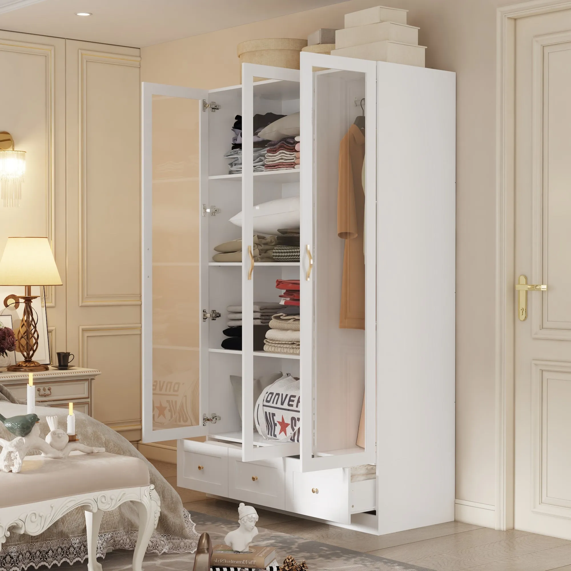 3-Door 3-Drawer Wardrobe With Elgent Design