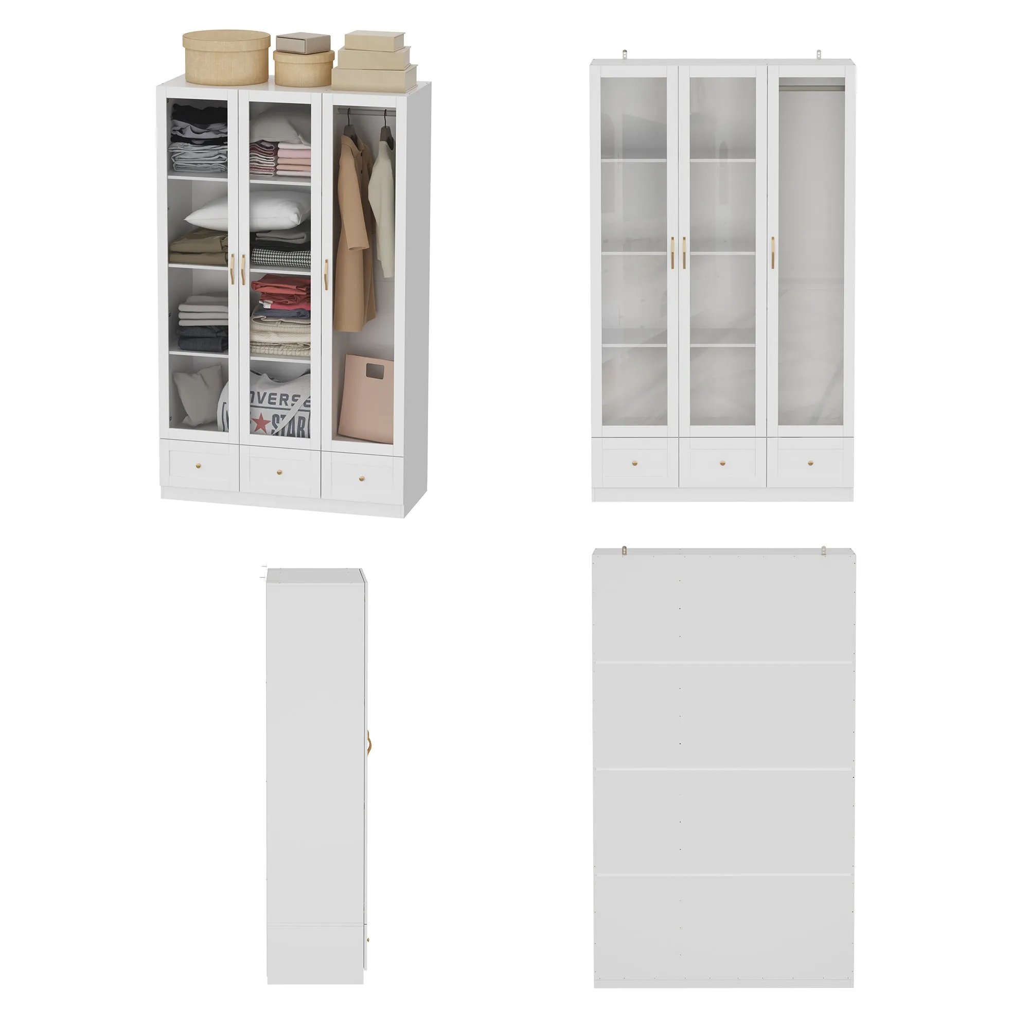 3-Door 3-Drawer Wardrobe With Elgent Design