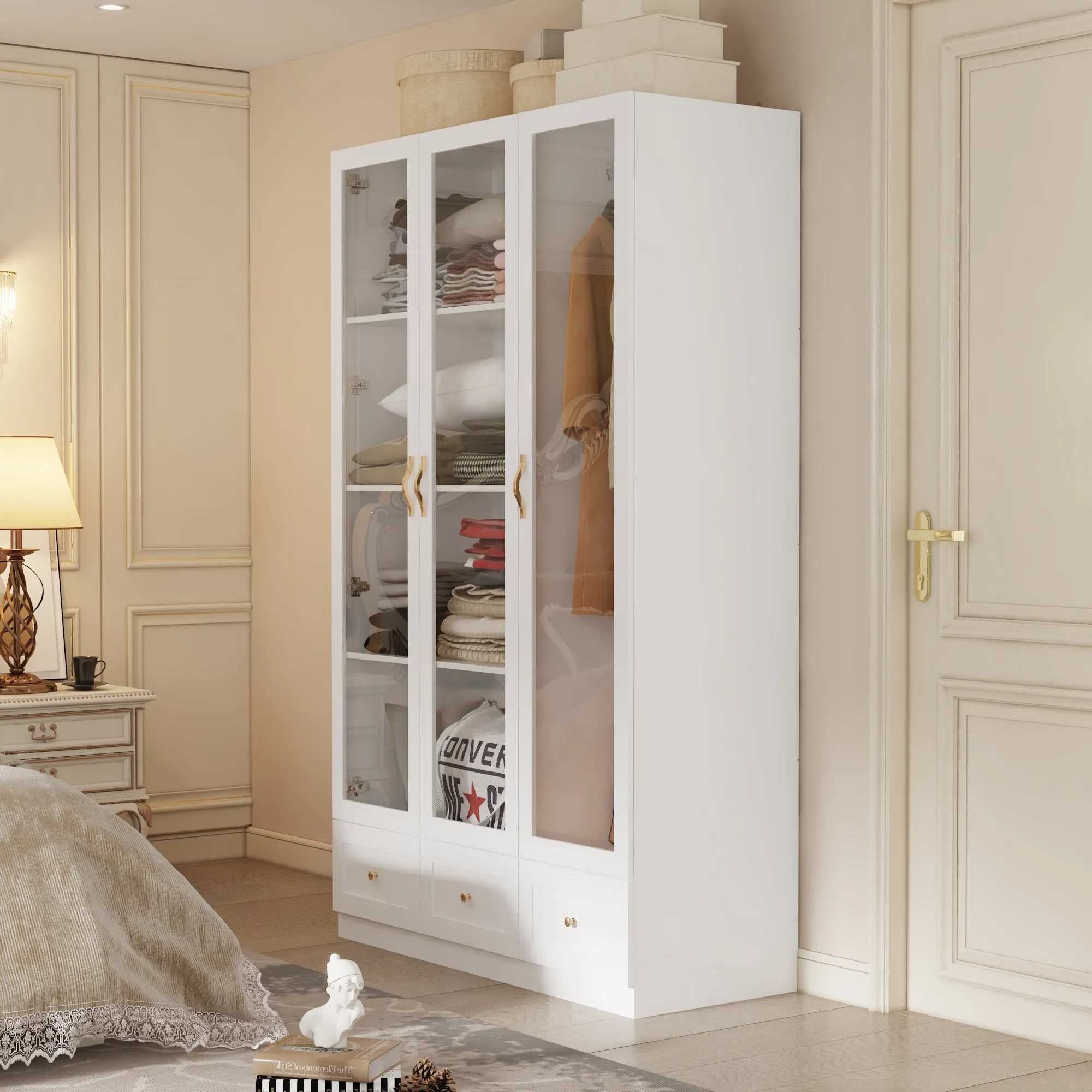 3-Door 3-Drawer Wardrobe With Elgent Design