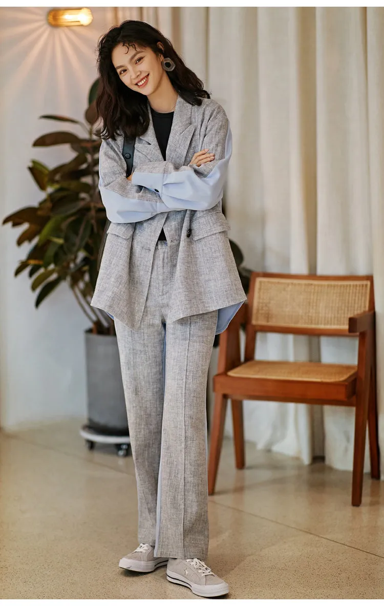 8GIRLS DESIGN CASUAL COTTON BLAZER SET