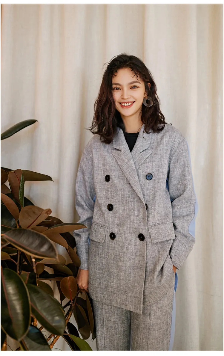 8GIRLS DESIGN CASUAL COTTON BLAZER SET