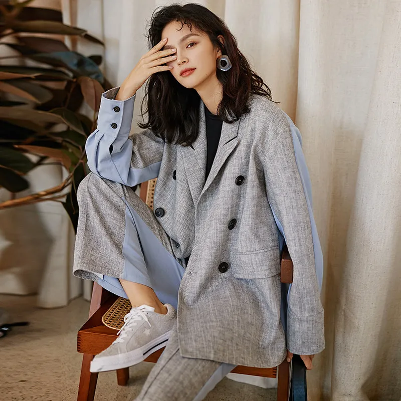 8GIRLS DESIGN CASUAL COTTON BLAZER SET