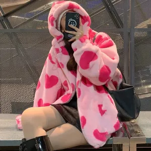 Aiertu - Valentine's Day Teddies and Hearts Sweater Hoodie Top Kawaii Academia Y2K Cottagecore Coquette Fairycore Dollette Princesscore