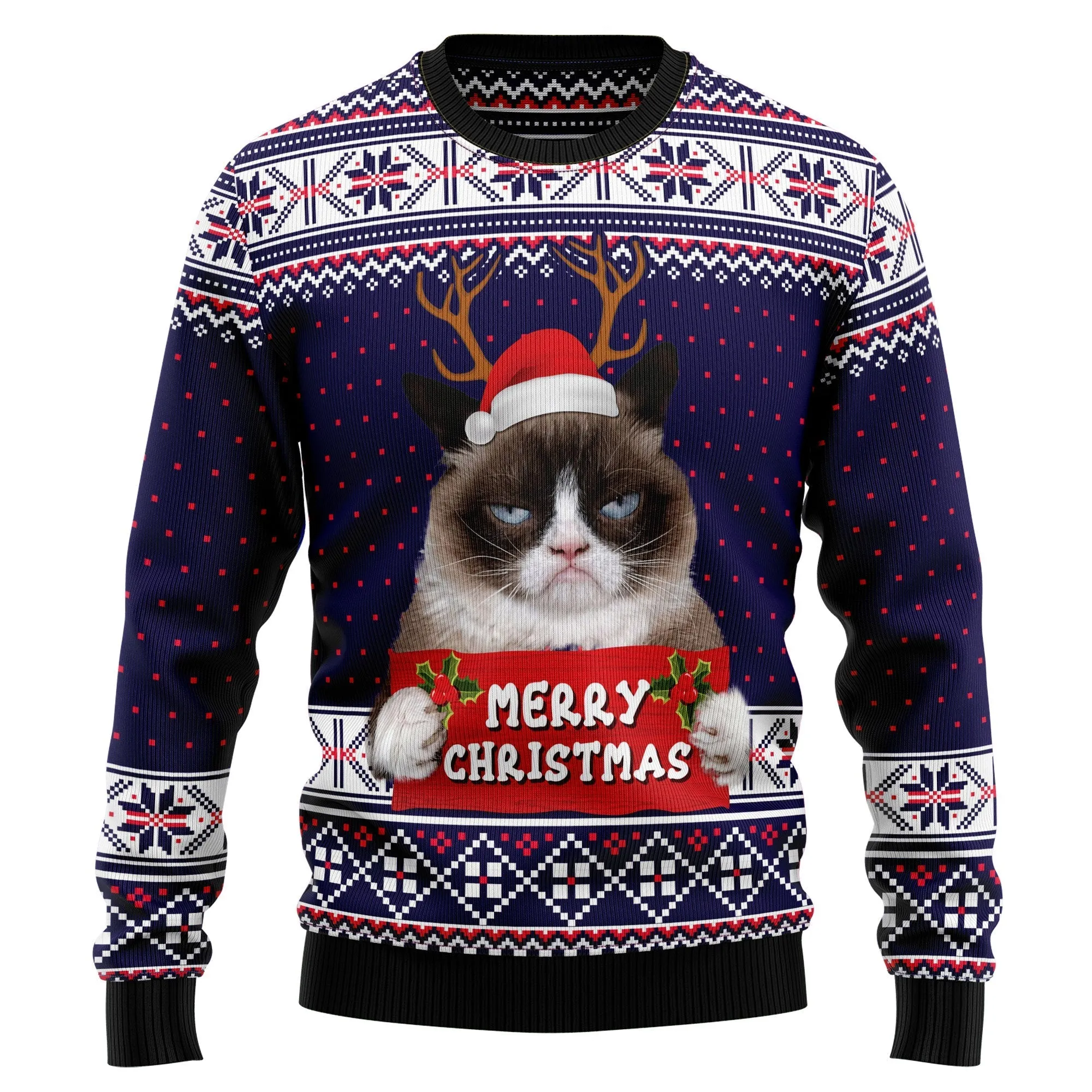 All-Over Print Ugly Christmas Sweater JulesRoche - 60% Cotton Blend