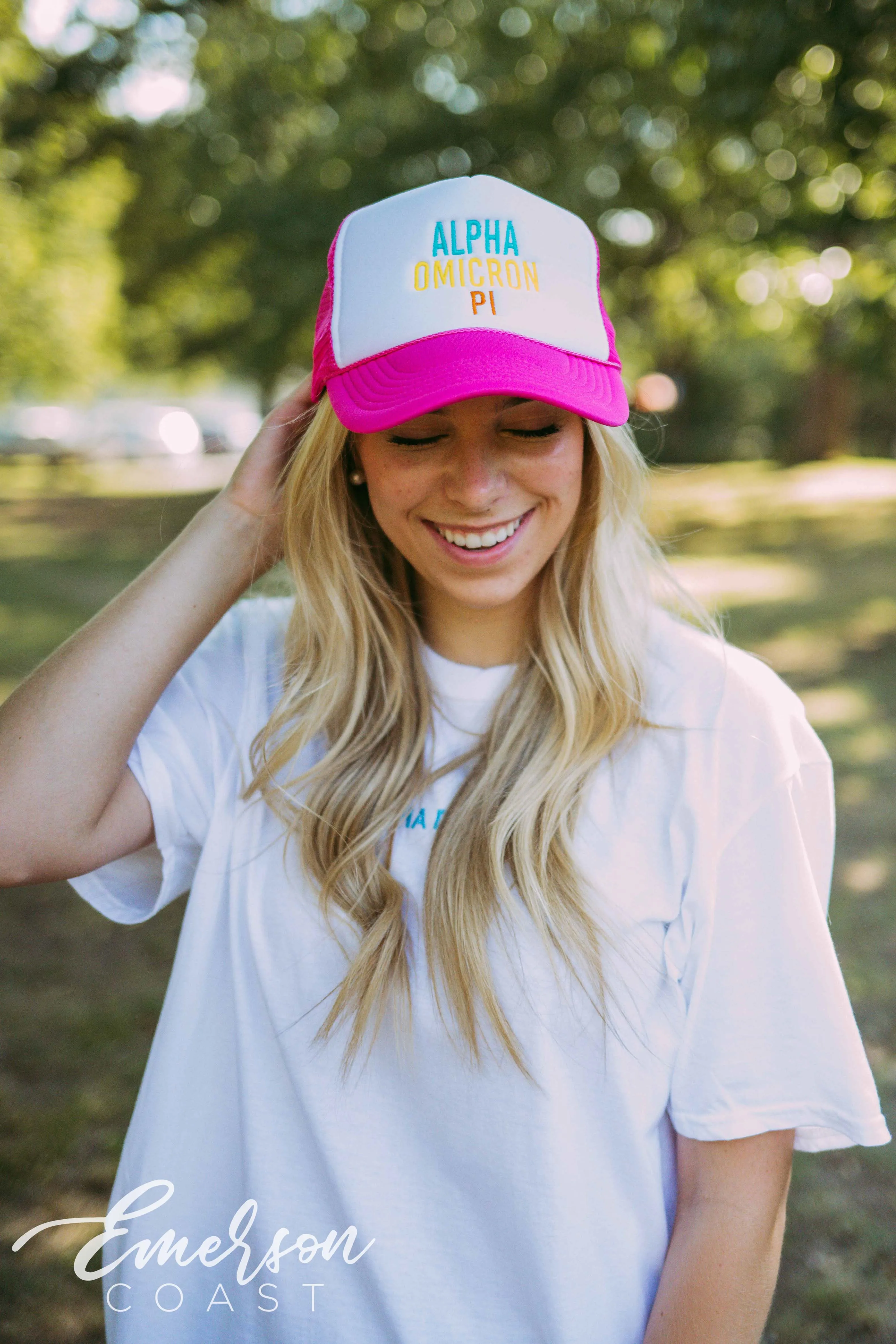 Alpha Omicron Pi Colorful Embroidered Hat