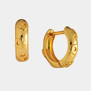 Angel Floral Chunky Hoops