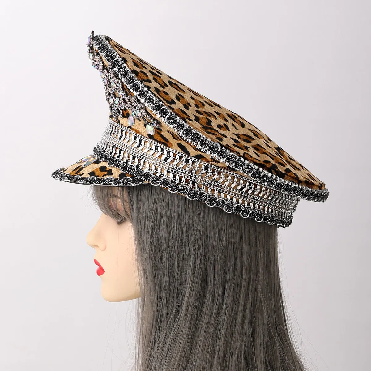 Animal Print Rhinestone Hat