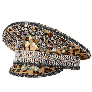 Animal Print Rhinestone Hat