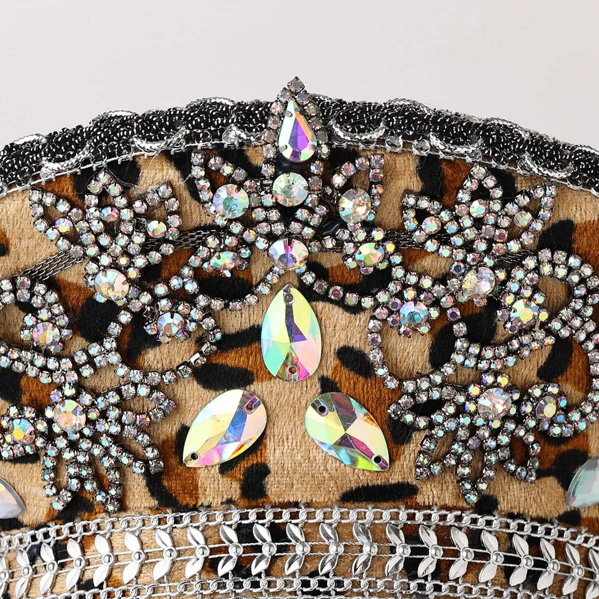 Animal Print Rhinestone Hat