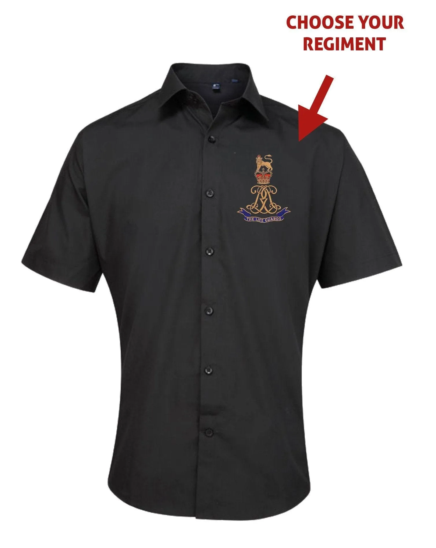 ARMED FORCES ARMY NAVY RAF Embroidered Short Sleeve Oxford Shirt