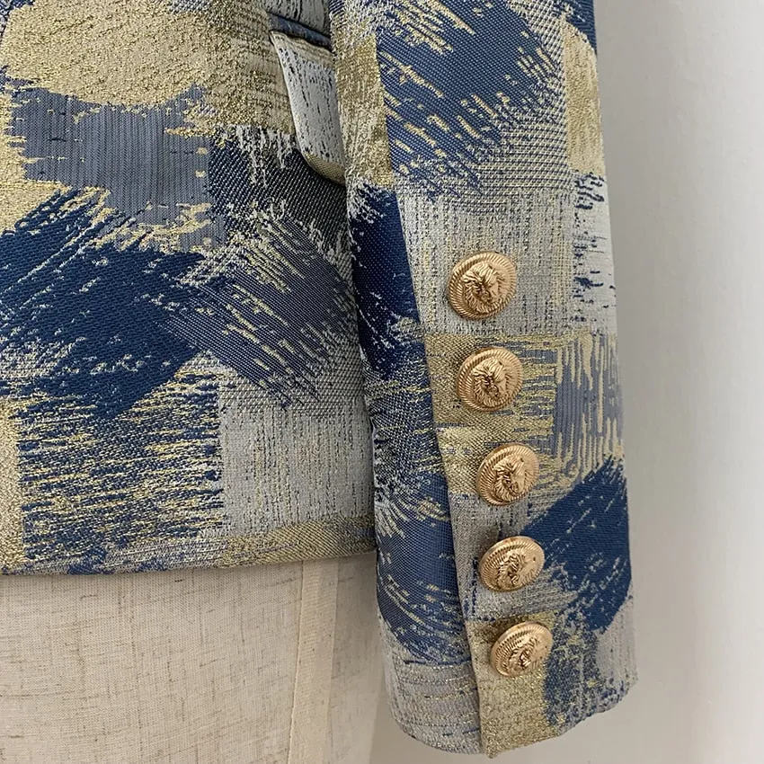 Asymmetric Jacquard Women Blazer