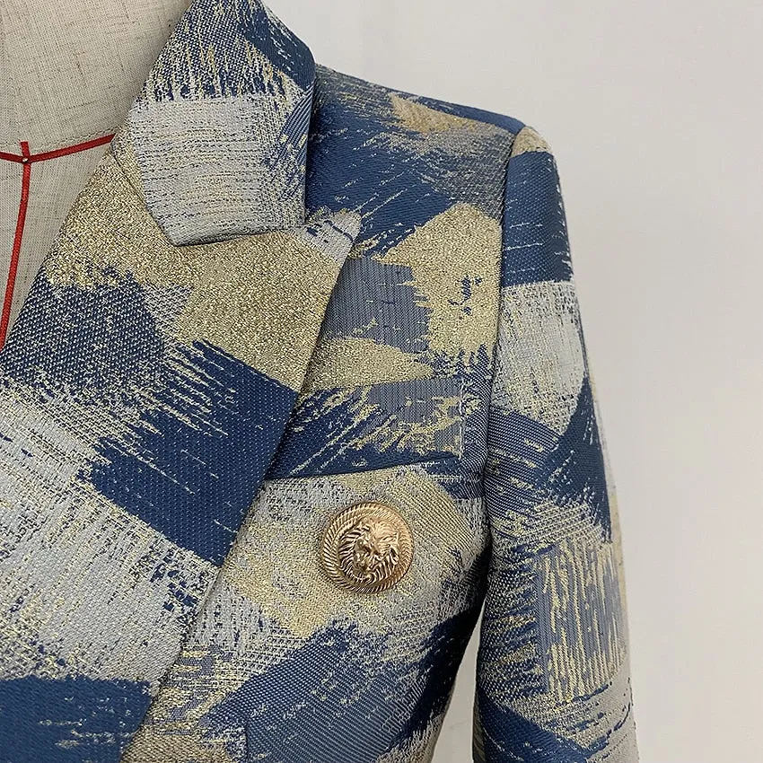 Asymmetric Jacquard Women Blazer