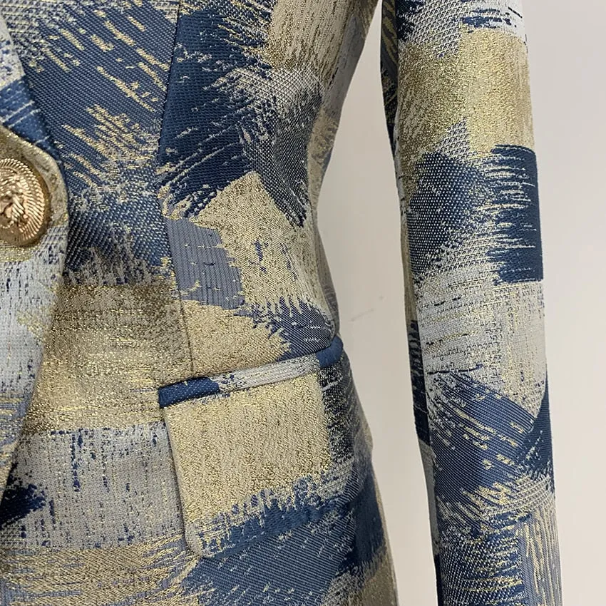 Asymmetric Jacquard Women Blazer