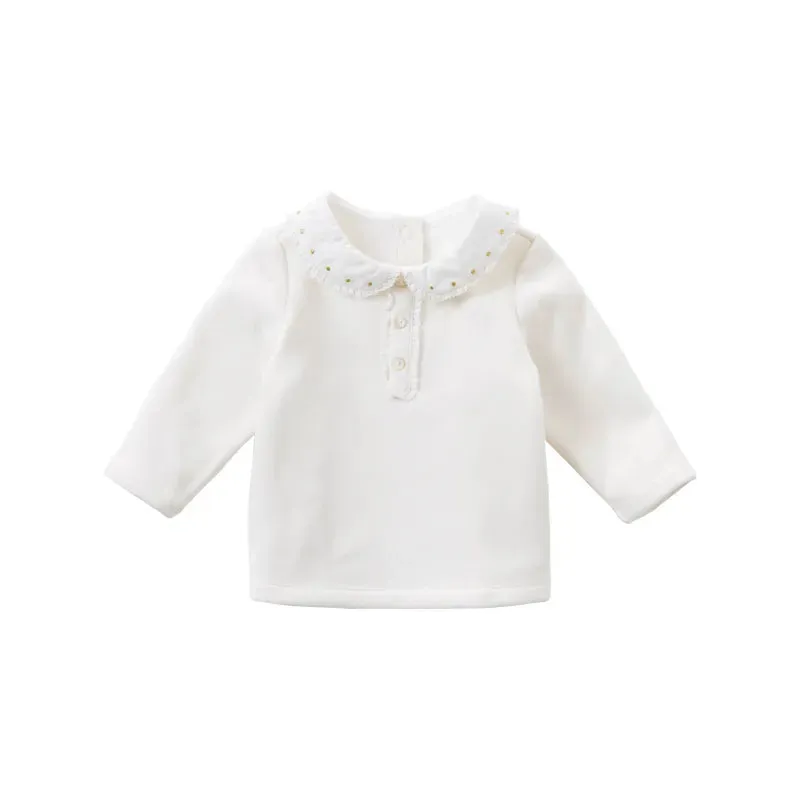 Baby Girls Buttoned T-Shirt for Winter