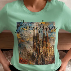 Barcelona Shirt, Spain T-Shirt, Travel Barcelona Tee, I Love Barcelona Shirt, Sagrada Familia Painting Shirt, Barcelona Trip Shirt