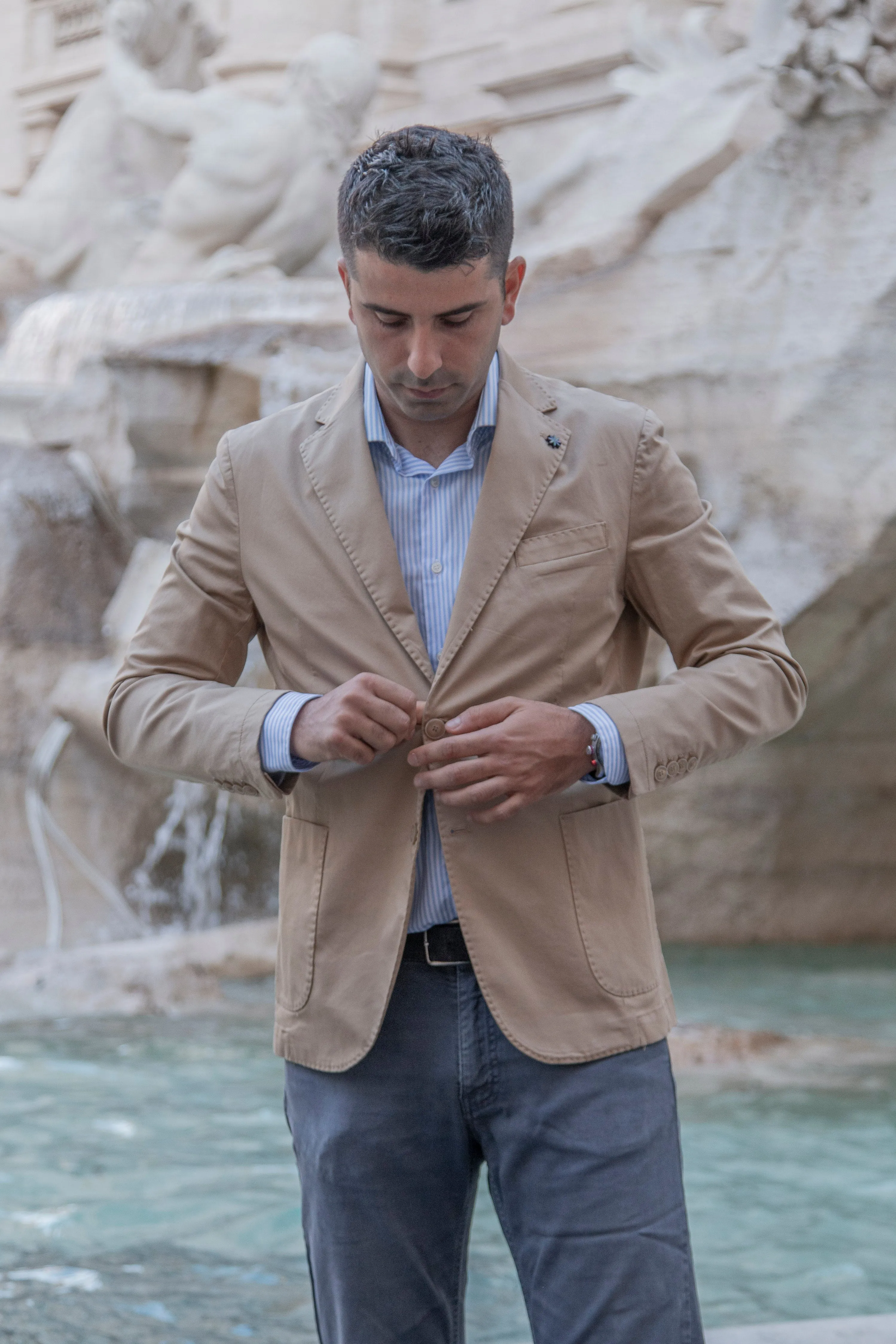 Beige Cotton Blazer