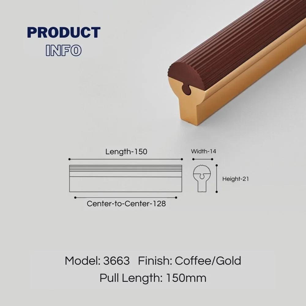 Beveled Shape Two-Color Long Wardrobe Handles
