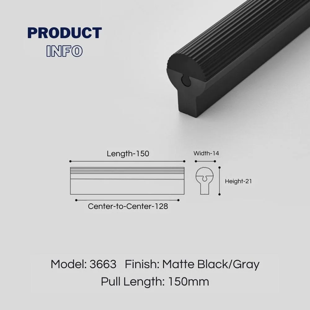 Beveled Shape Two-Color Long Wardrobe Handles