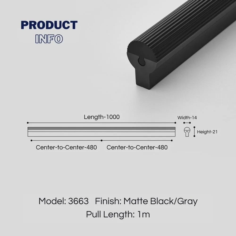 Beveled Shape Two-Color Long Wardrobe Handles