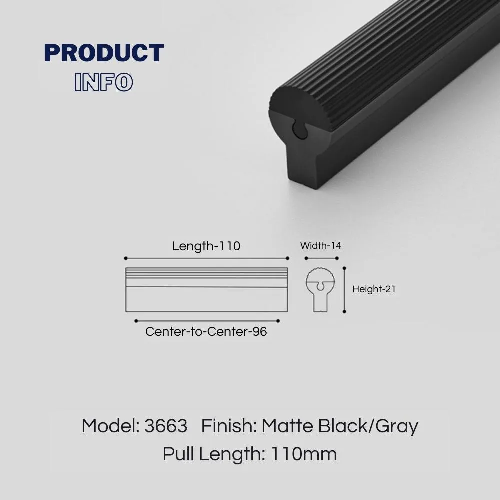 Beveled Shape Two-Color Long Wardrobe Handles