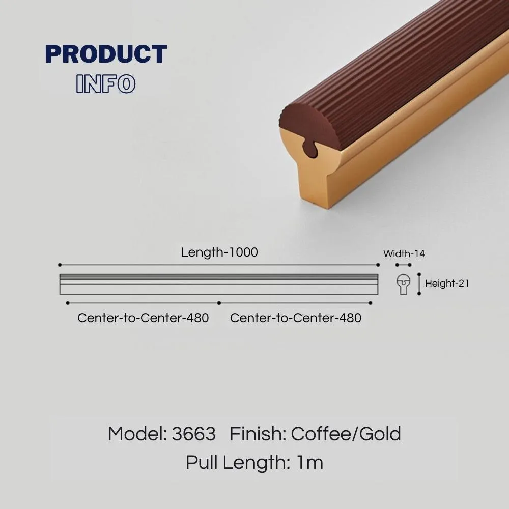 Beveled Shape Two-Color Long Wardrobe Handles