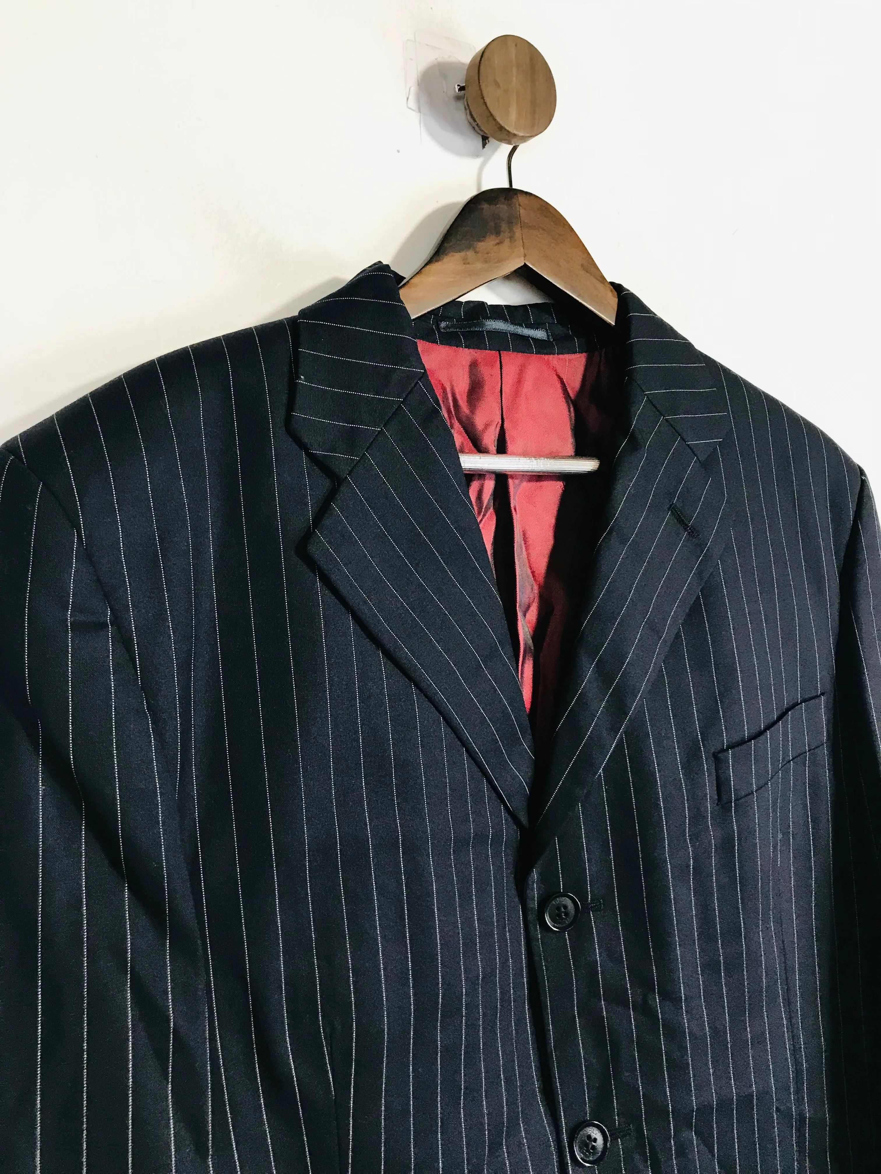 Blazer Men's Striped Smart Blazer Jacket | 42 R | Black