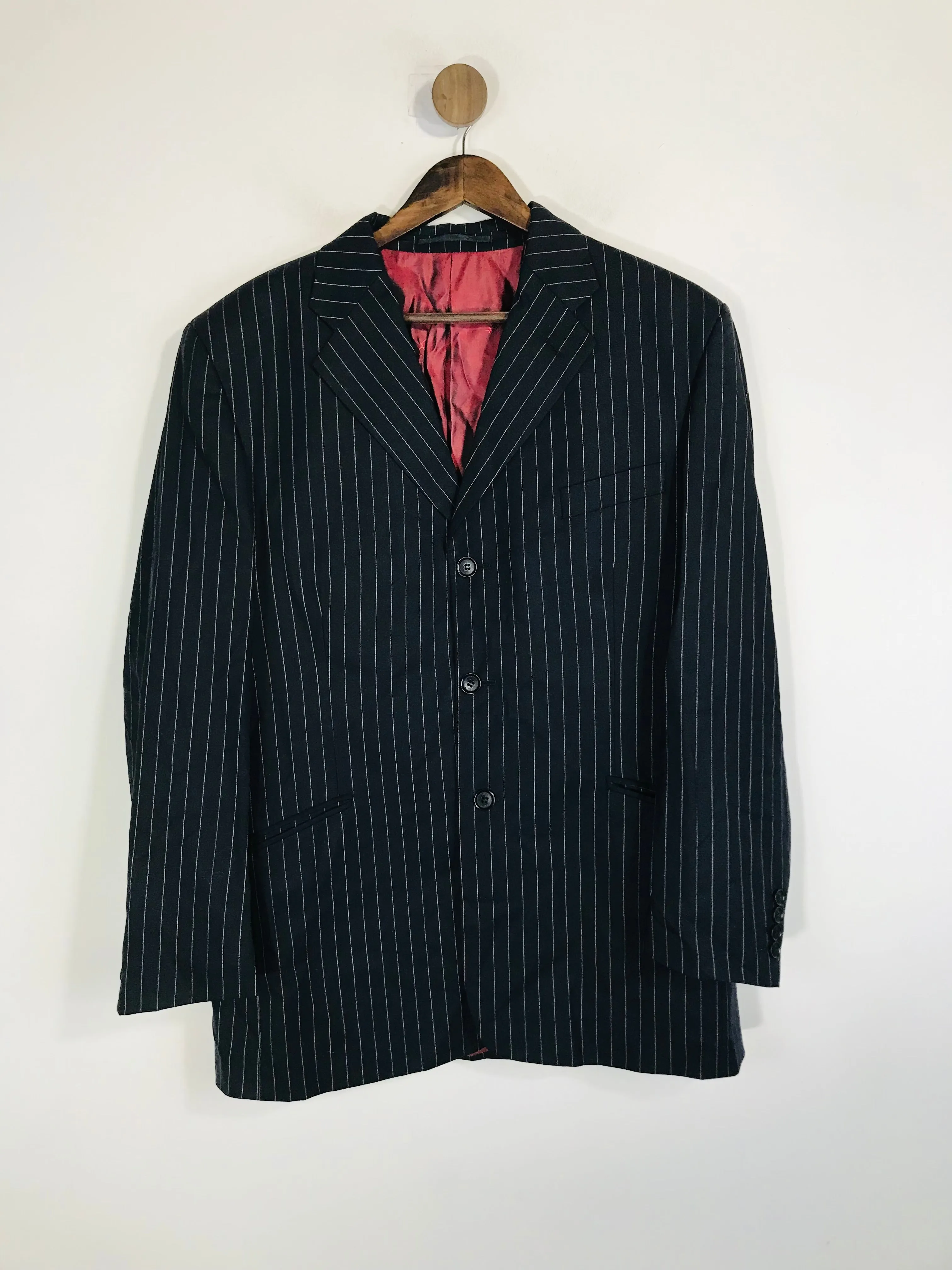 Blazer Men's Striped Smart Blazer Jacket | 42 R | Black
