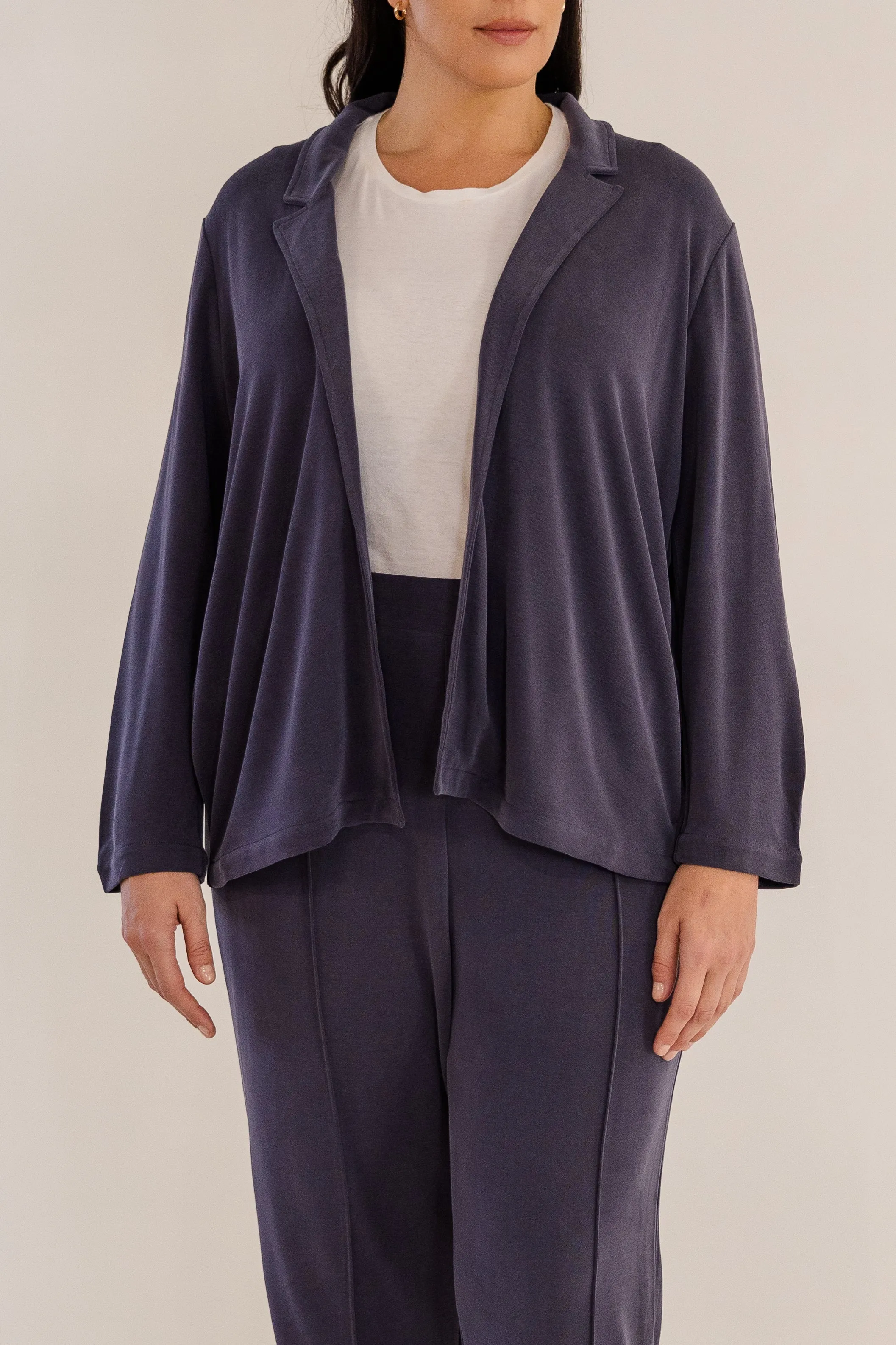 Bleecker Collar Knit Jacket, Ink Navy