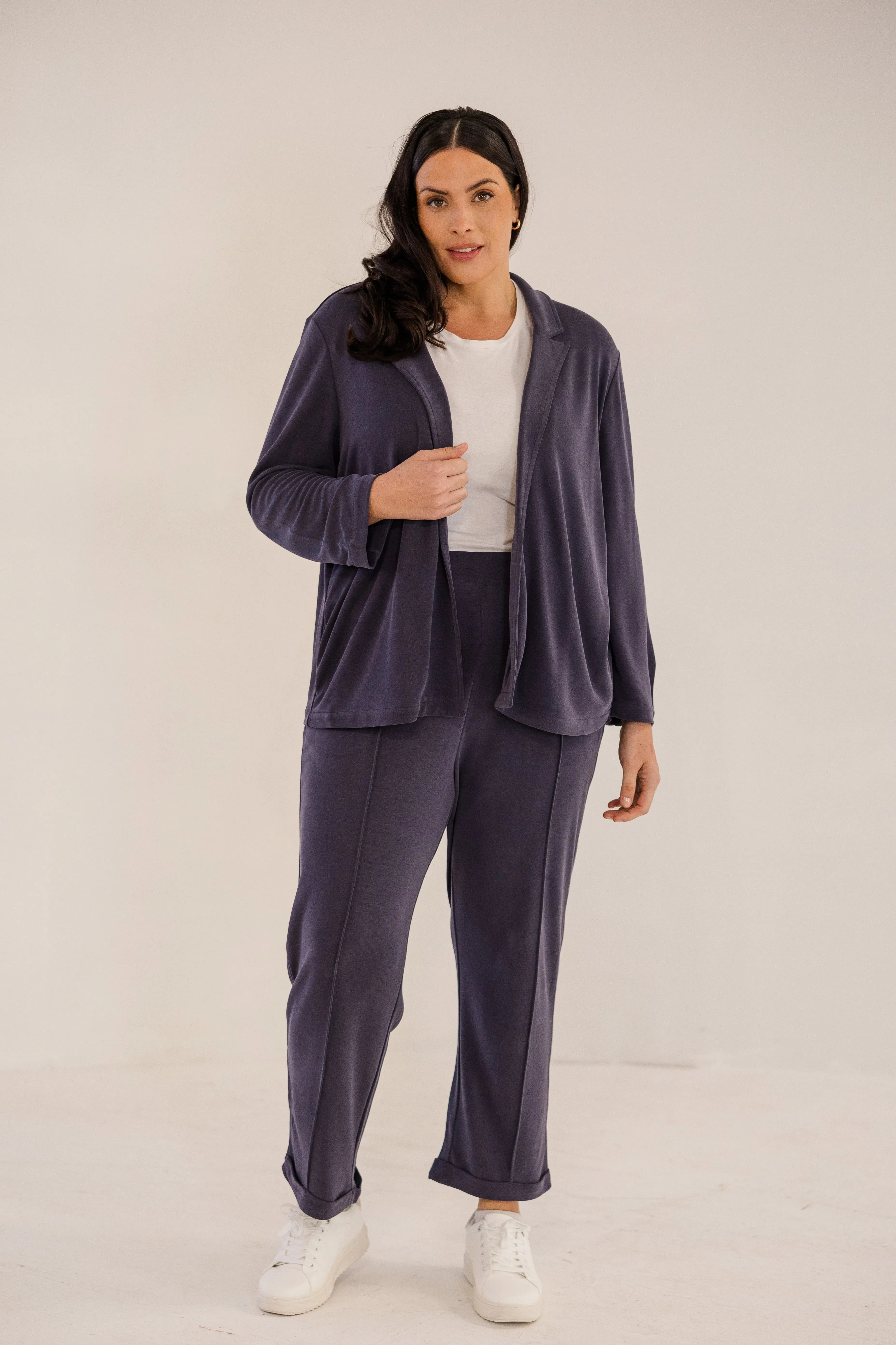 Bleecker Collar Knit Jacket, Ink Navy