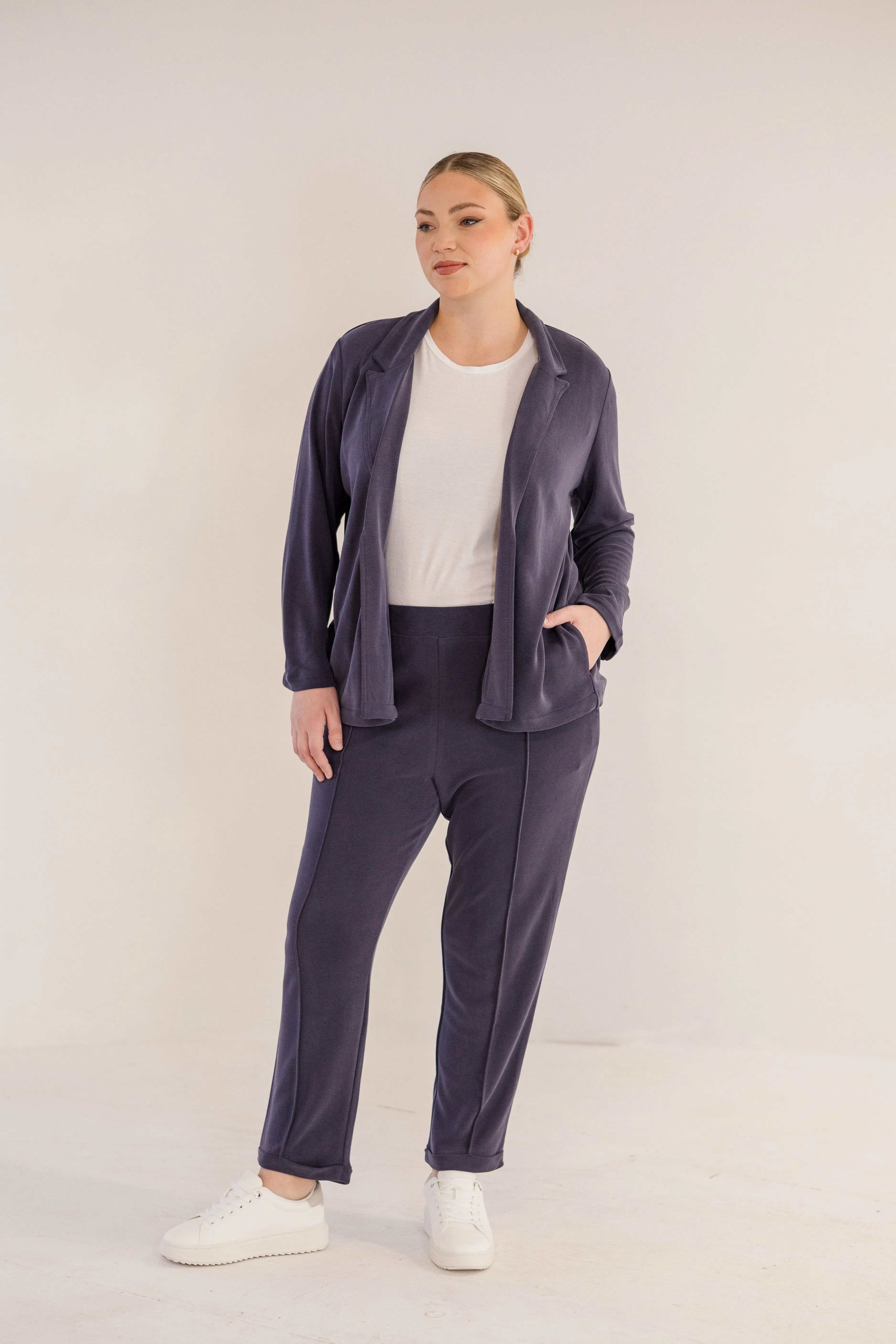 Bleecker Collar Knit Jacket, Ink Navy