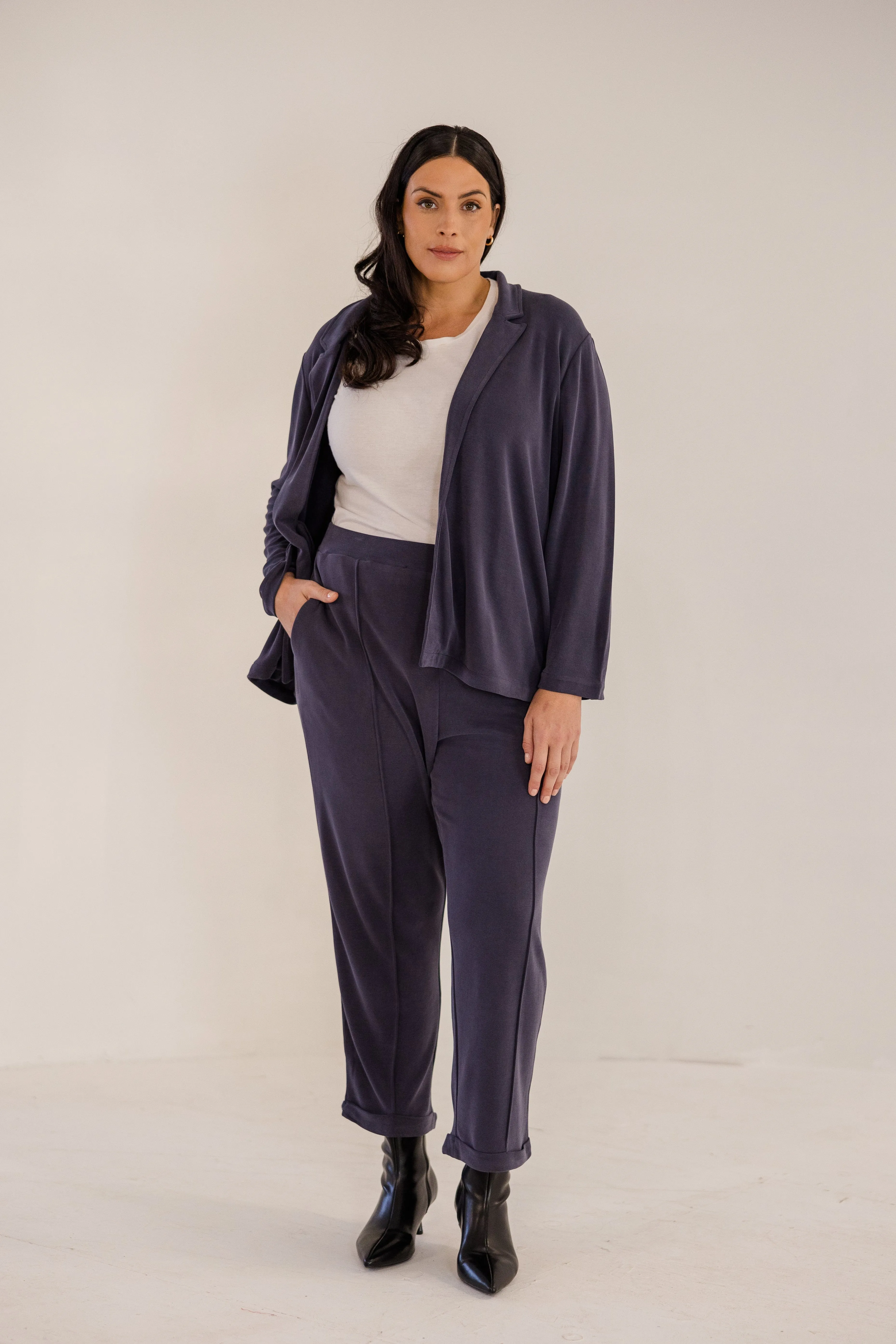 Bleecker Collar Knit Jacket, Ink Navy