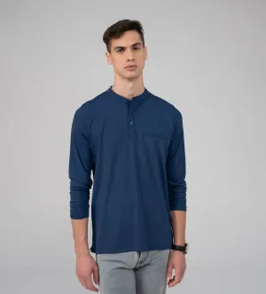 Blue Signature Fit Henley T-shirt