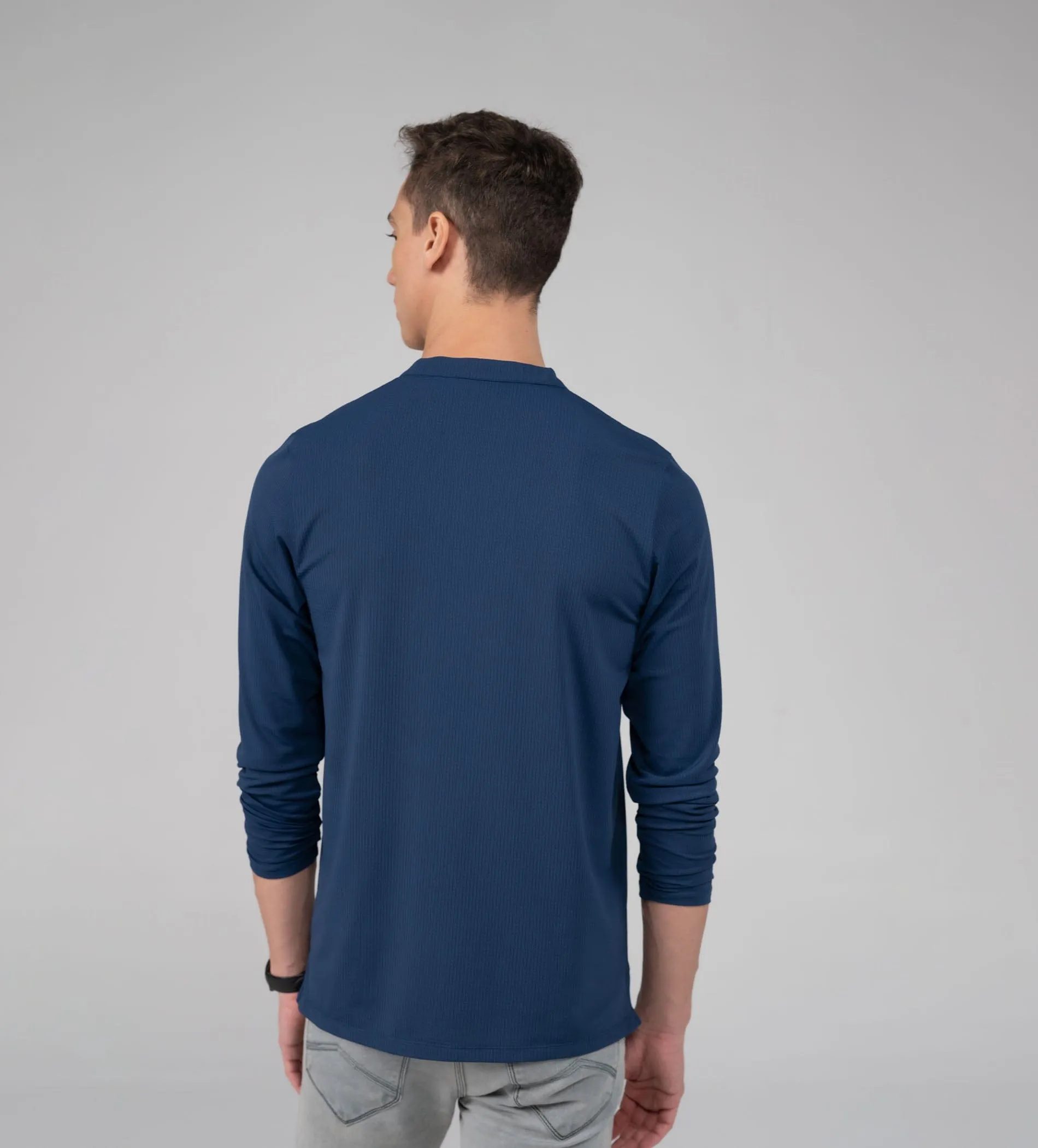 Blue Signature Fit Henley T-shirt