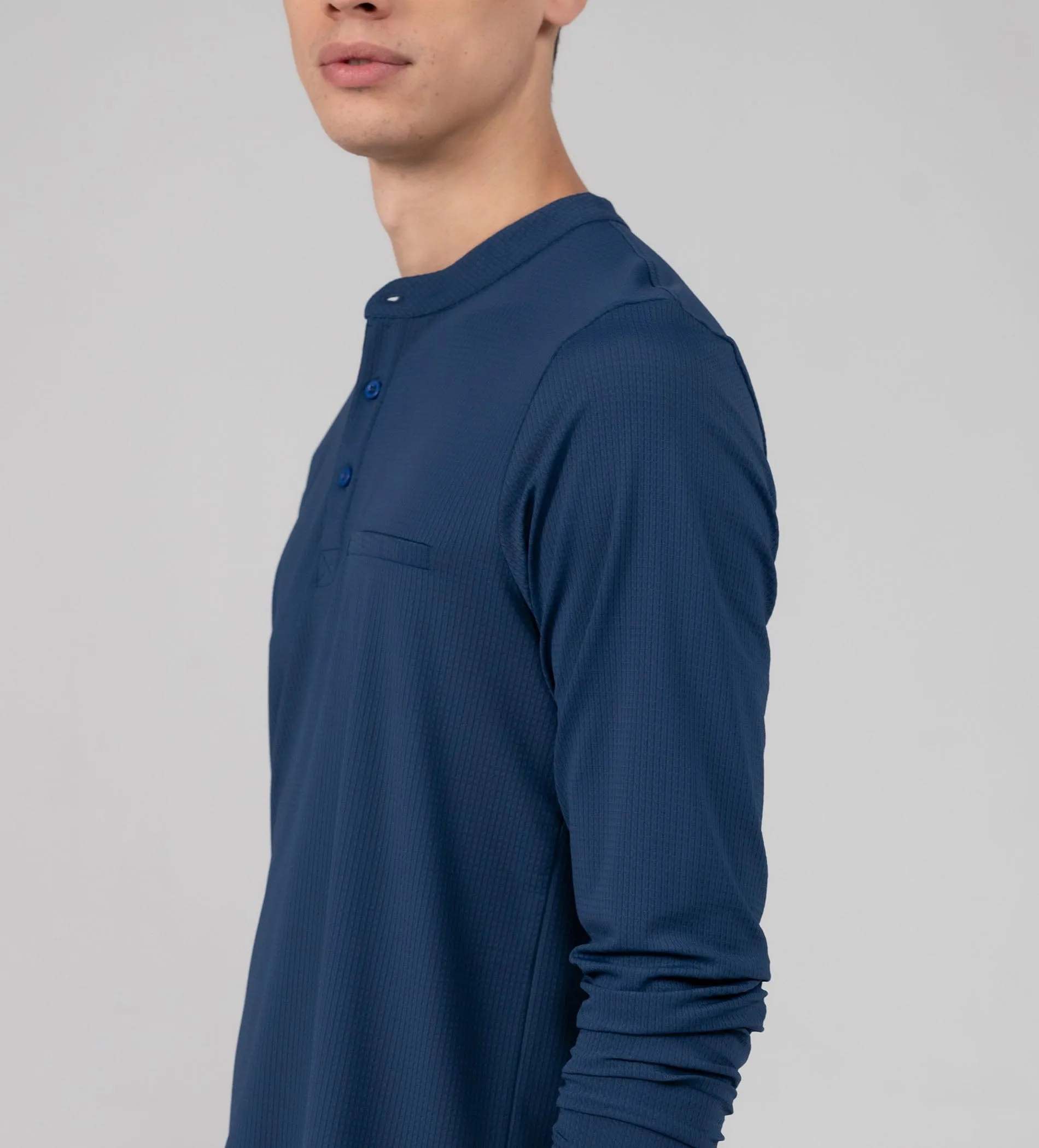Blue Signature Fit Henley T-shirt