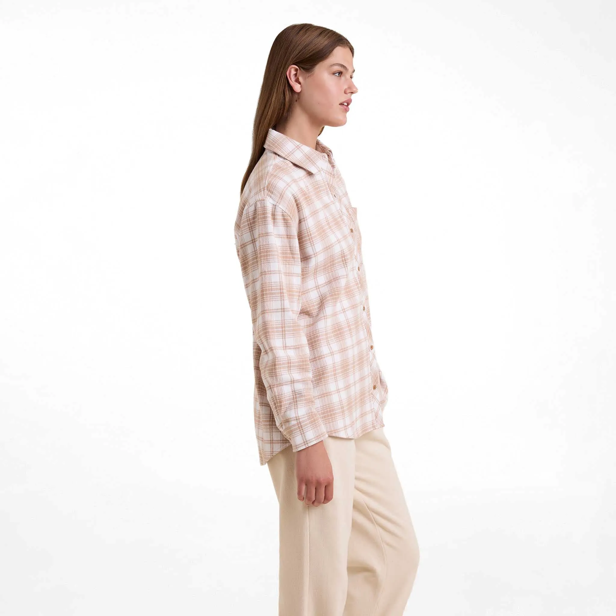 Boyfriend Flannel | White/Sand