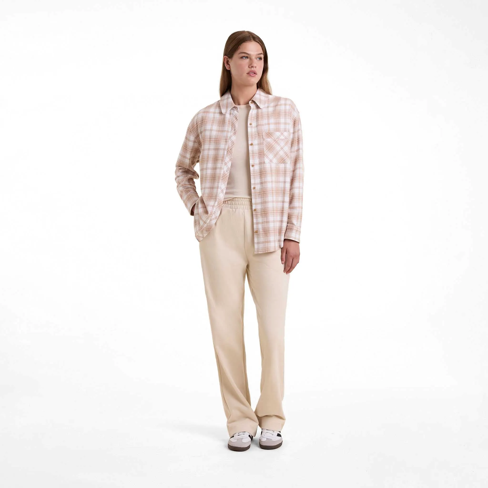 Boyfriend Flannel | White/Sand