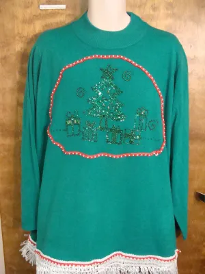 Bright Green Tacky Xmas Party Sweater