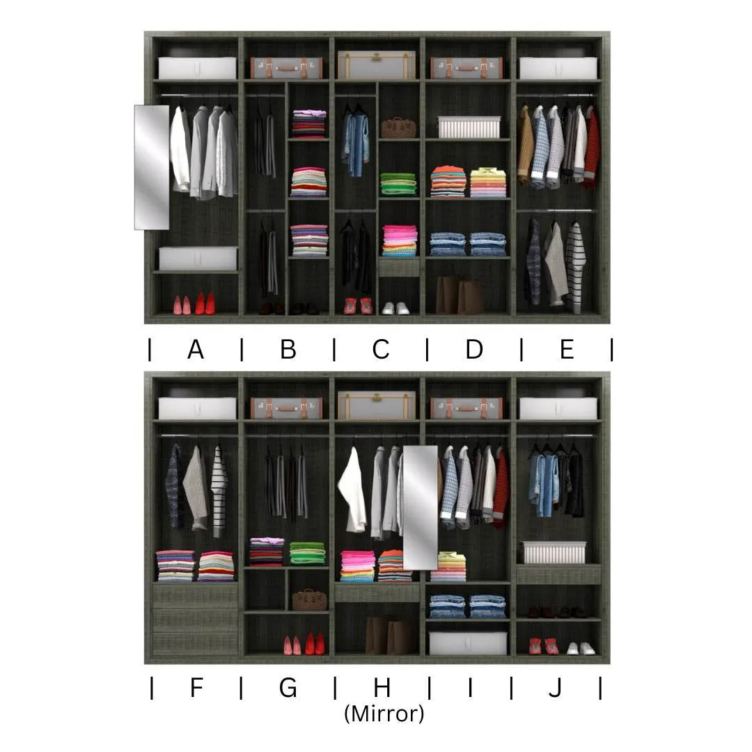 Caroline Modular Wardrobe (White with Frosted Glass)