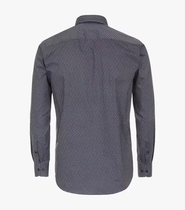 Casa Moda Casual Fit Long Sleeve Shirt 400 - Burgundy/Navy