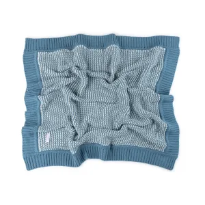 Chunky Knit Tweed Blanket - Blue
